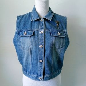 Denim Sleeveless Jacket Vest